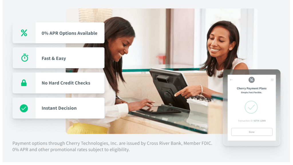 Flexible payment option are possible with Cherry Financing at Aquila Dental